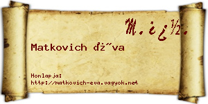 Matkovich Éva névjegykártya