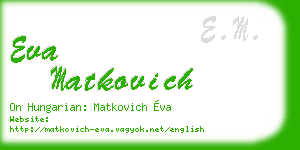eva matkovich business card